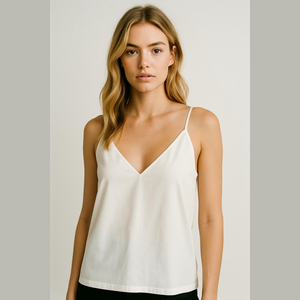 A New Day Womens White Lightweight V Neck Lined Camisole Top Size XL